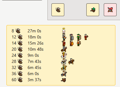Unit walking times to a village