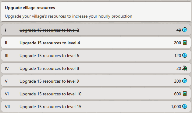 The new task category for upgrading 15 resource fields to a level